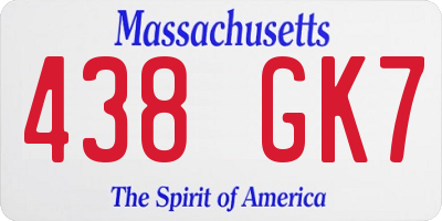 MA license plate 438GK7