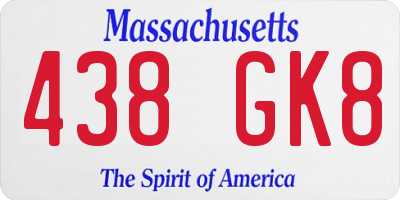 MA license plate 438GK8