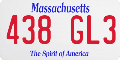 MA license plate 438GL3