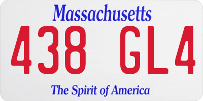MA license plate 438GL4