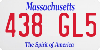 MA license plate 438GL5