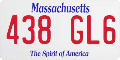 MA license plate 438GL6
