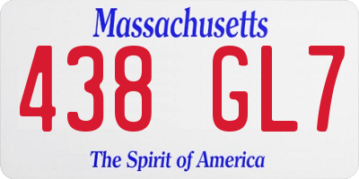 MA license plate 438GL7