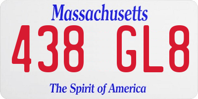 MA license plate 438GL8