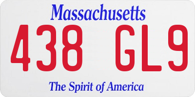 MA license plate 438GL9