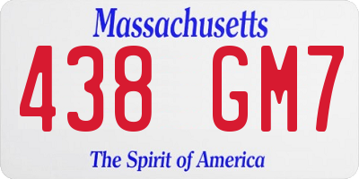 MA license plate 438GM7
