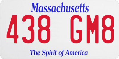 MA license plate 438GM8