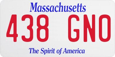 MA license plate 438GN0