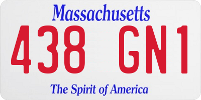 MA license plate 438GN1