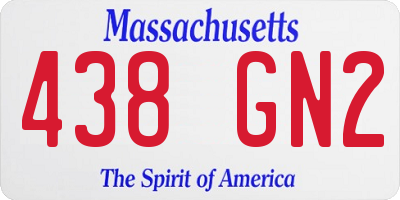MA license plate 438GN2