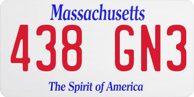 MA license plate 438GN3