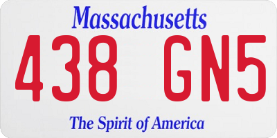 MA license plate 438GN5