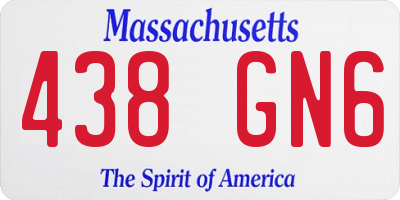 MA license plate 438GN6