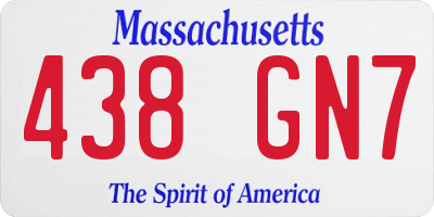 MA license plate 438GN7