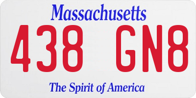 MA license plate 438GN8
