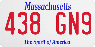 MA license plate 438GN9