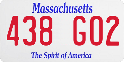 MA license plate 438GO2