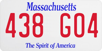 MA license plate 438GO4