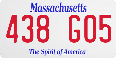 MA license plate 438GO5