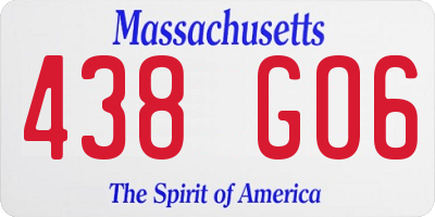 MA license plate 438GO6