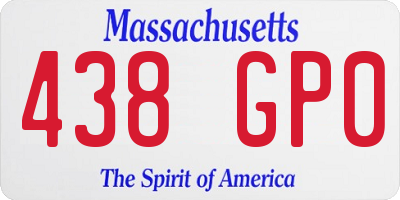 MA license plate 438GP0