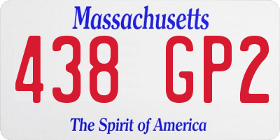 MA license plate 438GP2