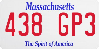 MA license plate 438GP3