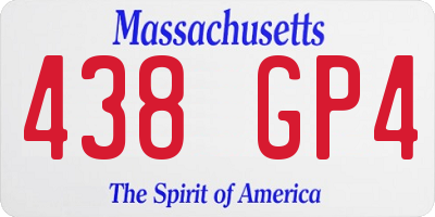MA license plate 438GP4