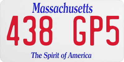 MA license plate 438GP5