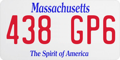 MA license plate 438GP6