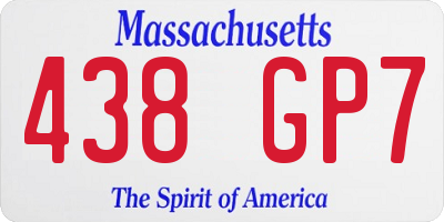 MA license plate 438GP7