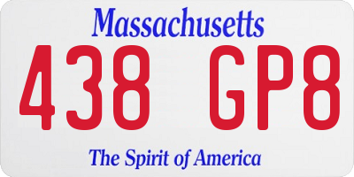 MA license plate 438GP8