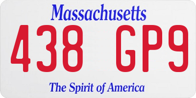MA license plate 438GP9