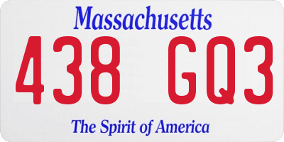 MA license plate 438GQ3