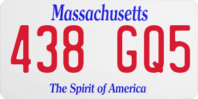 MA license plate 438GQ5
