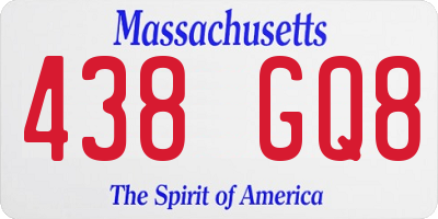 MA license plate 438GQ8