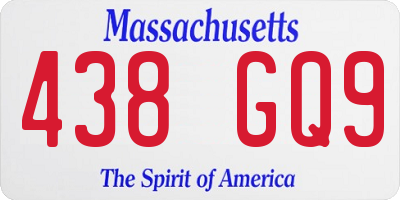 MA license plate 438GQ9