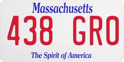 MA license plate 438GR0