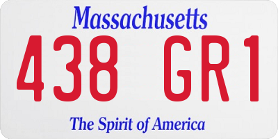 MA license plate 438GR1
