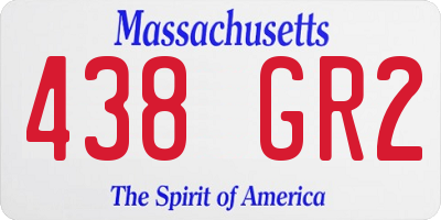 MA license plate 438GR2