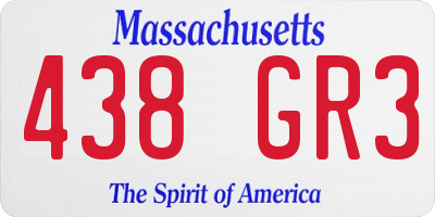 MA license plate 438GR3