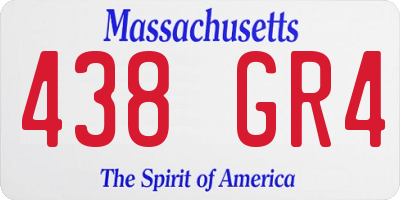 MA license plate 438GR4