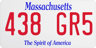 MA license plate 438GR5