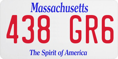 MA license plate 438GR6