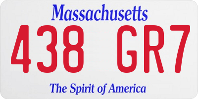 MA license plate 438GR7