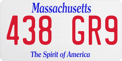 MA license plate 438GR9