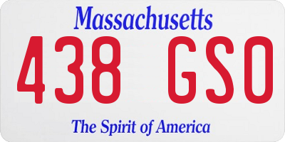 MA license plate 438GS0