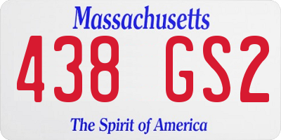 MA license plate 438GS2