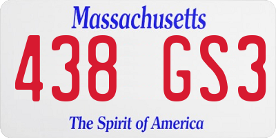 MA license plate 438GS3