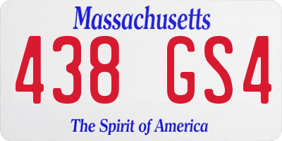 MA license plate 438GS4